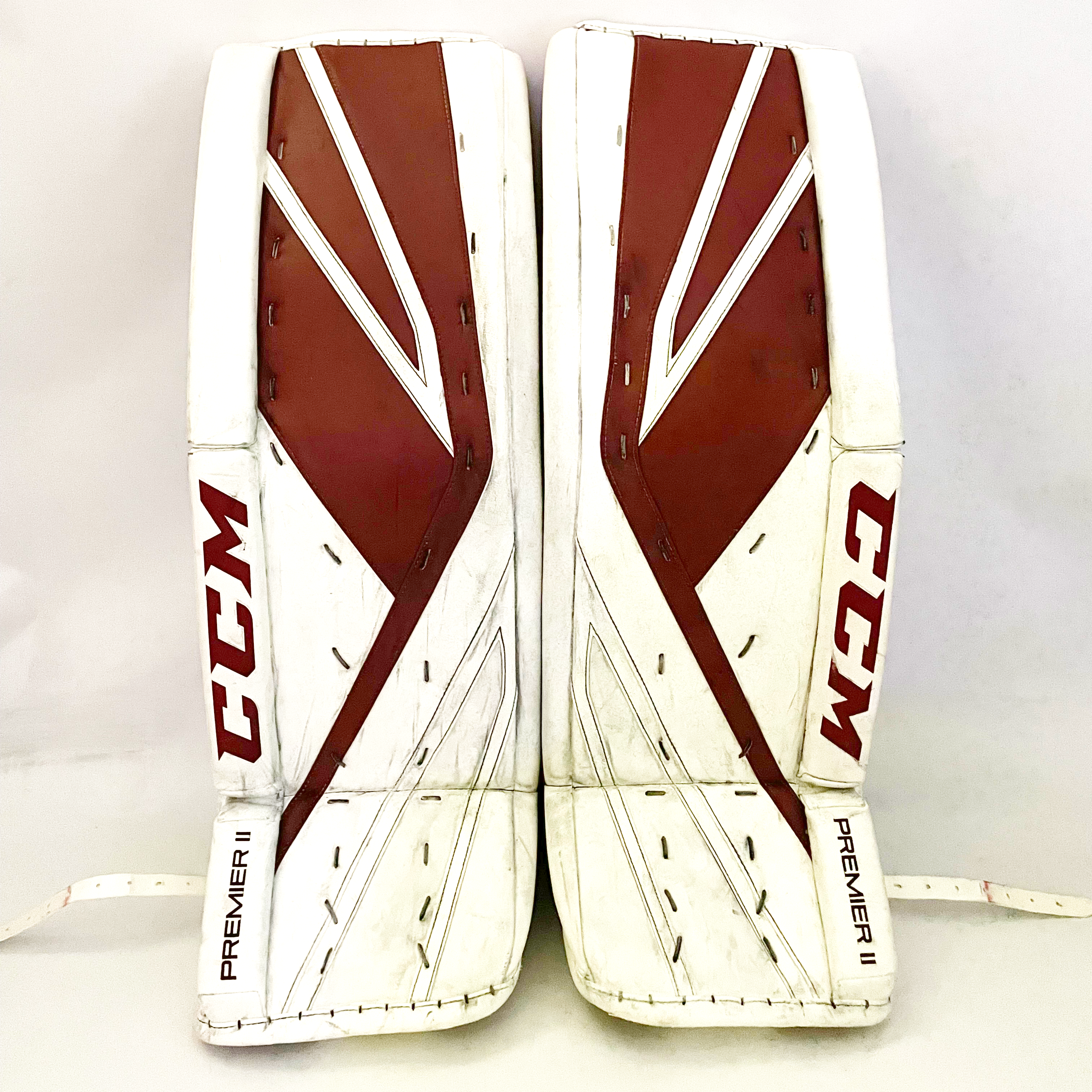 CCM Premier II - Jambières de gardien de but Pro Stock d'occasion (blanc/marron)